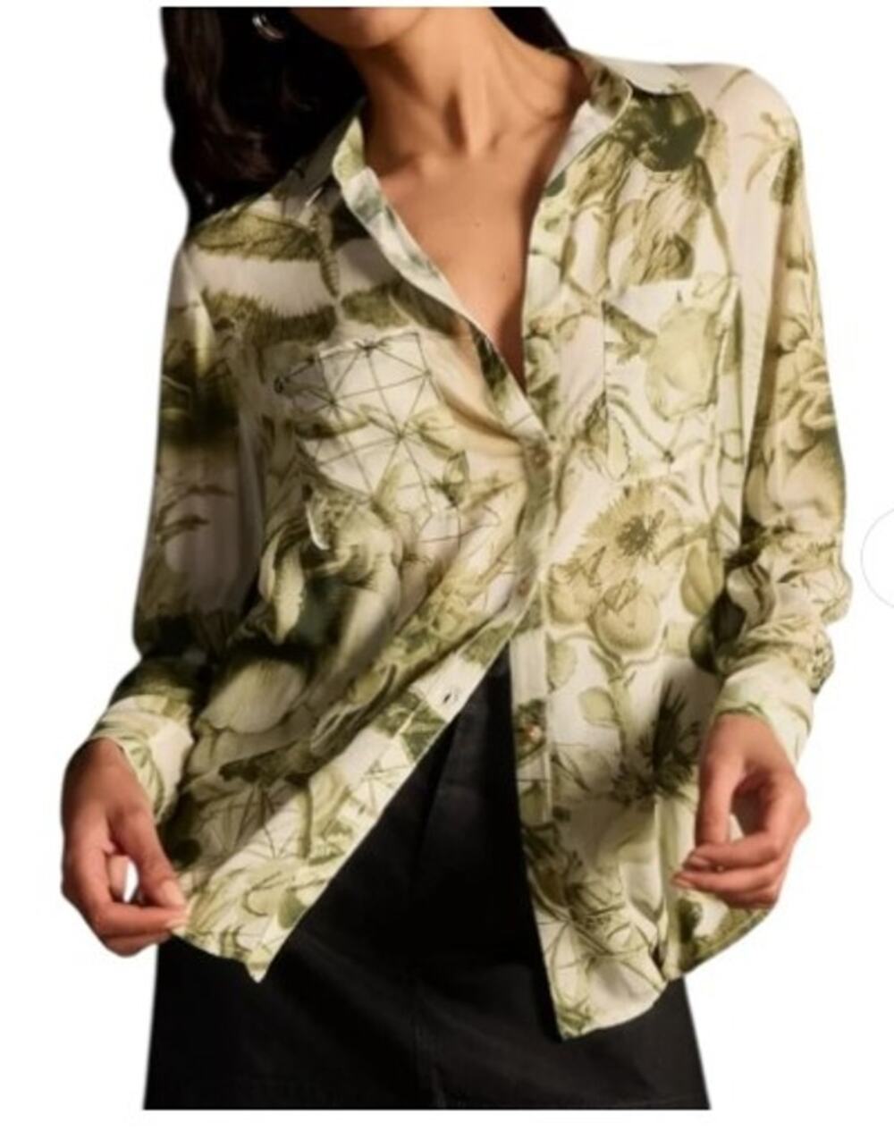 Anthropologie Pilcro x Manuel Villalonga The Romy Relaxed Buttondown Shirt M